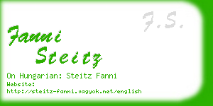 fanni steitz business card